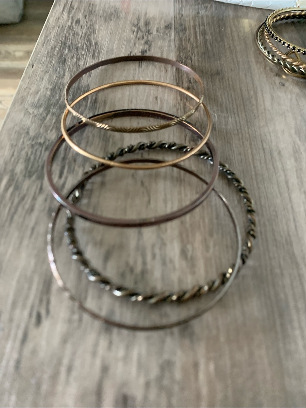 Mixed Metal Bangle Bracelet Set - Gold & Mixed Tones